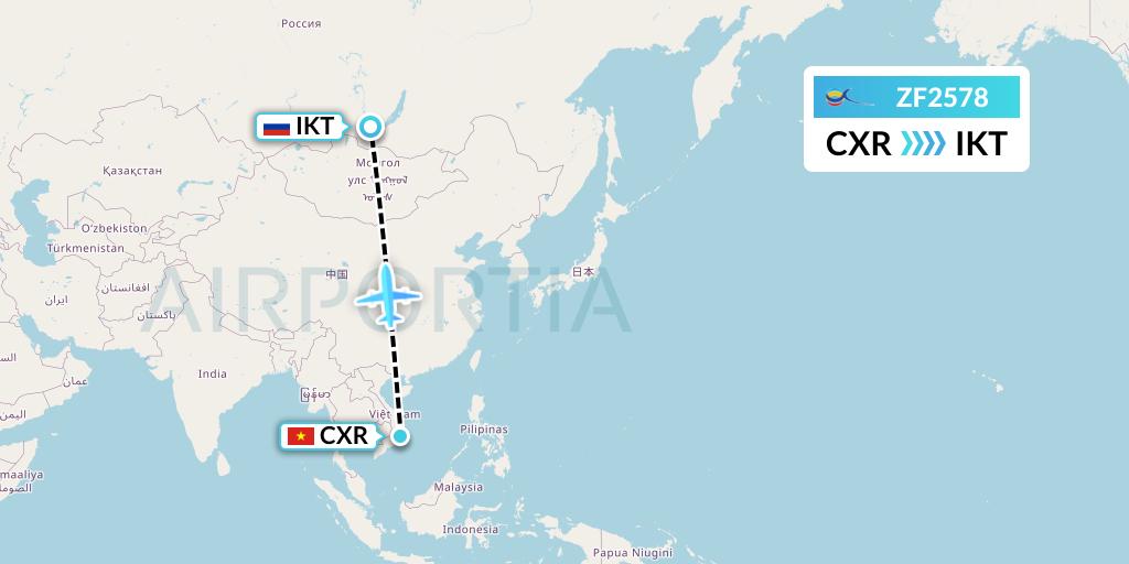 ZF2578 Azur Air Flight Map: Nha Trang to Irkutsk