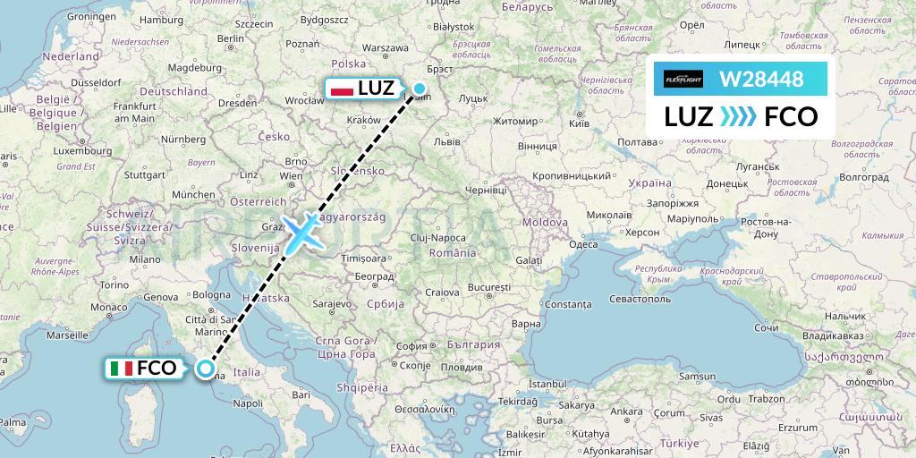 W28448 Flex Flight Flight Map: Lublin to Rome