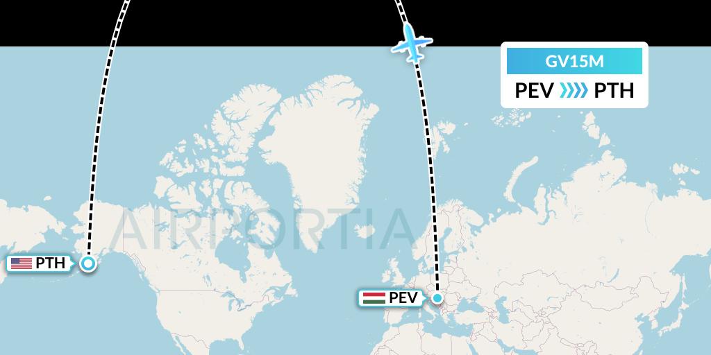 GV15M Grant Aviation Flight Map: Pecs to Port Heiden