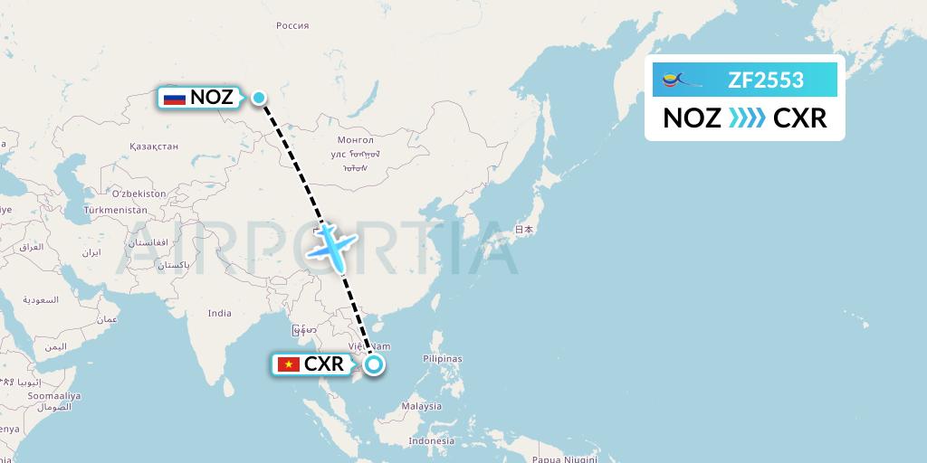 ZF2553 Azur Air Flight Map: Novokuznetsk to Nha Trang
