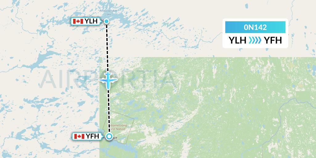 0N142 North Star Air Flight Map: Lansdowne House to Fort Hope
