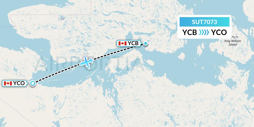 SUT7073 Summit Air Ltd. Flight Map: Cambridge Bay to Kugluktuk