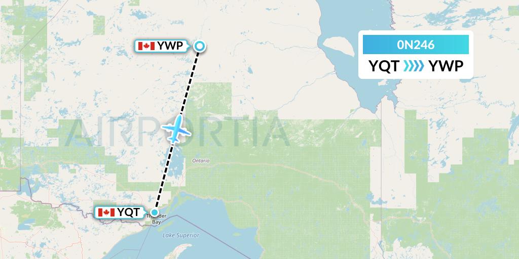 0N246 North Star Air Flight Map: Thunder Bay to Webequie