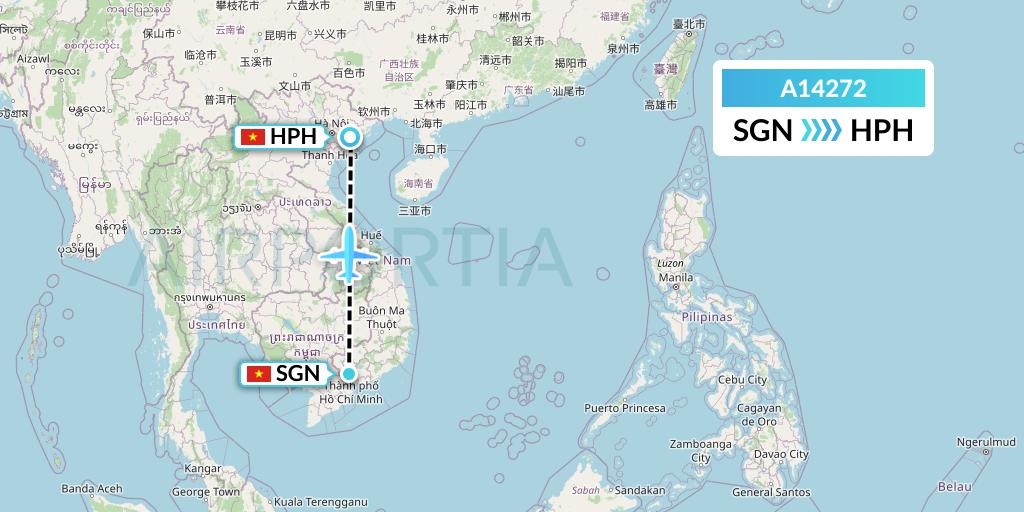 A14272 A.p.g. Distribution Systems Flight Map: Ho Chi Minh City to Haiphong