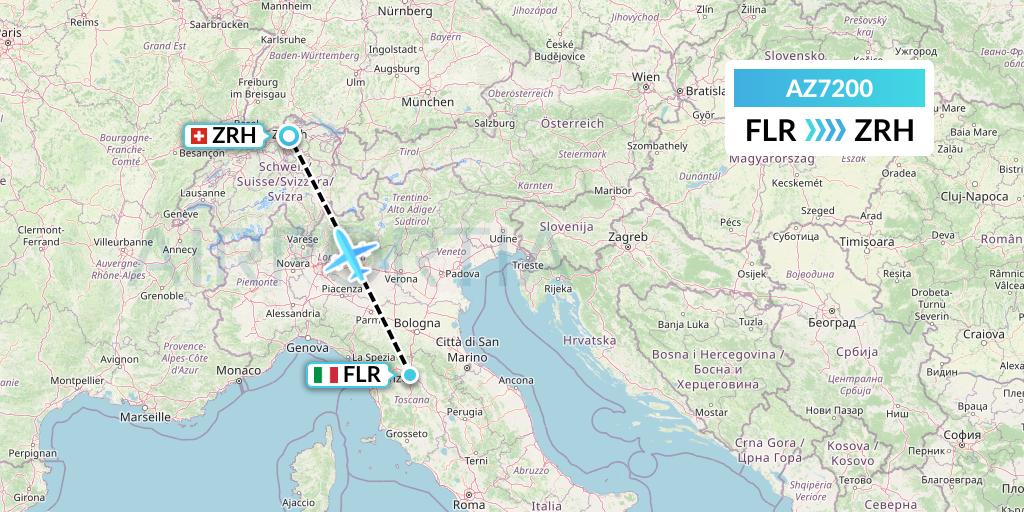 AZ7200 ITA Airways Flight Map: Florence to Zurich