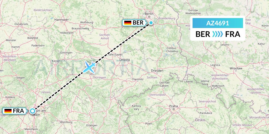 AZ4691 ITA Airways Flight Map: Berlin to Frankfurt