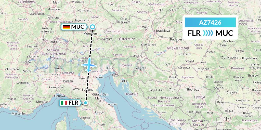AZ7426 ITA Airways Flight Map: Florence to Munich
