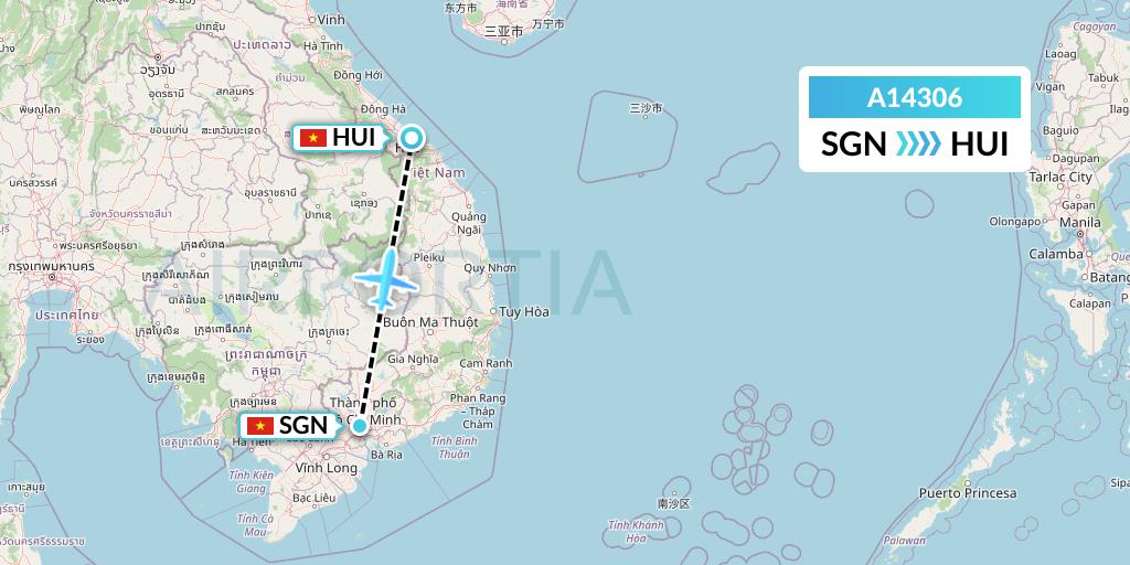A14306 A.p.g. Distribution Systems Flight Map: Ho Chi Minh City to Hue