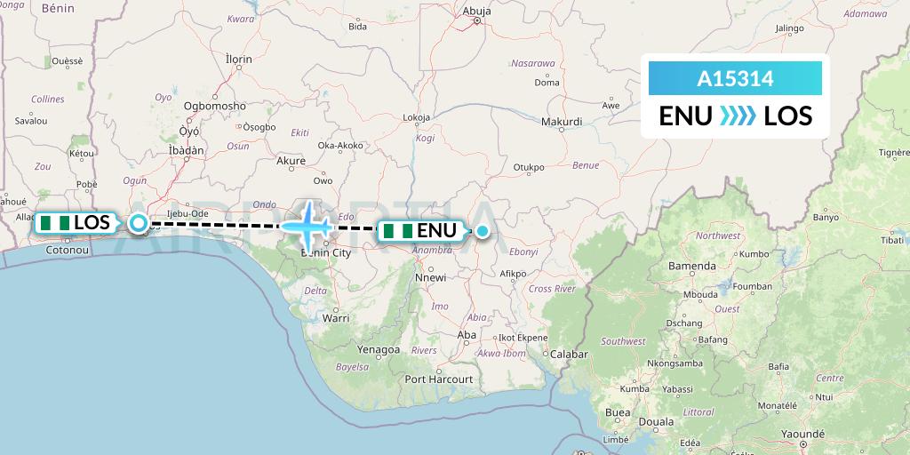 A15314 A.p.g. Distribution Systems Flight Map: Enugu to Lagos
