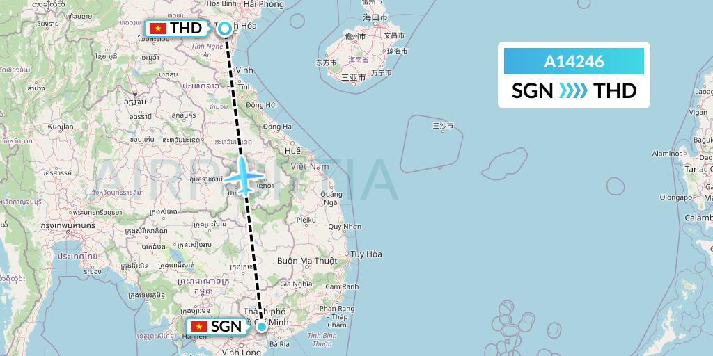 A14246 A.p.g. Distribution Systems Flight Map: Ho Chi Minh City to Hanoi