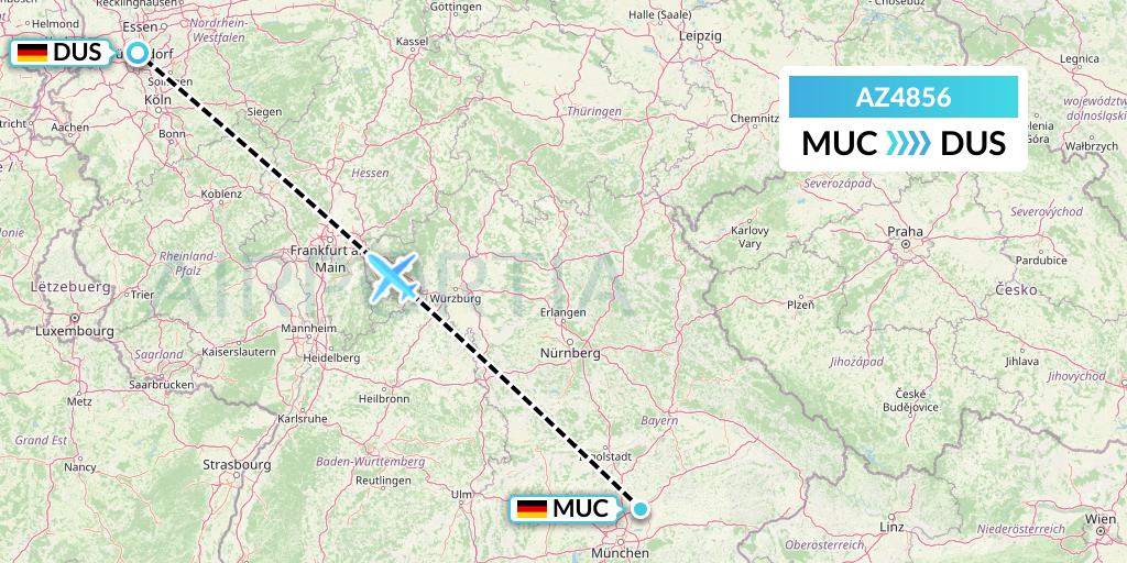 AZ4856 ITA Airways Flight Map: Munich to Dusseldorf