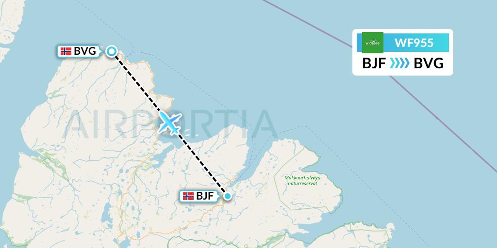 WF955 Wideroe Flight Map: Batsfjord to Berlevag