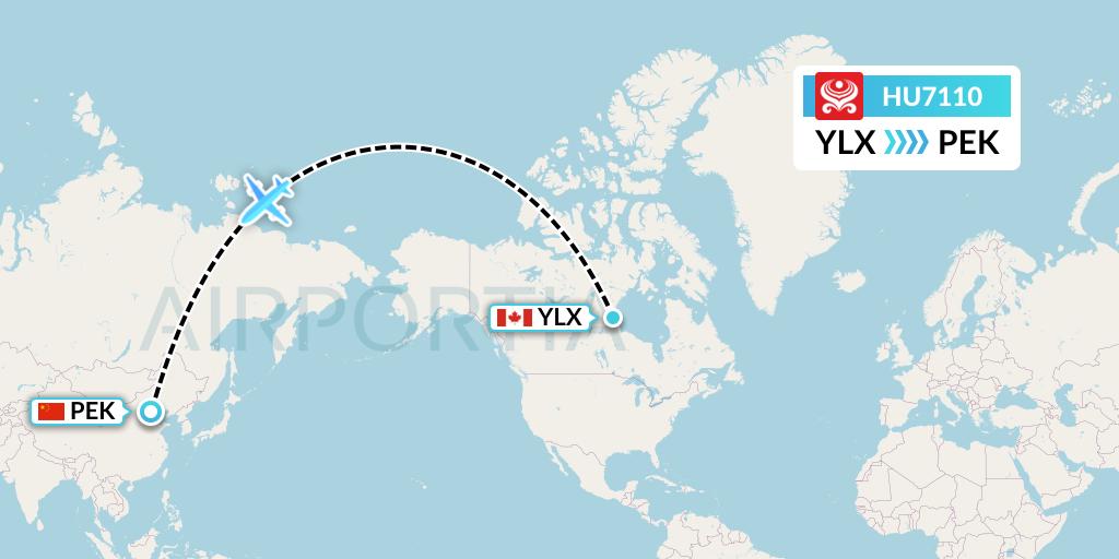HU7110 Hainan Airlines Flight Map: Long Point to Beijing