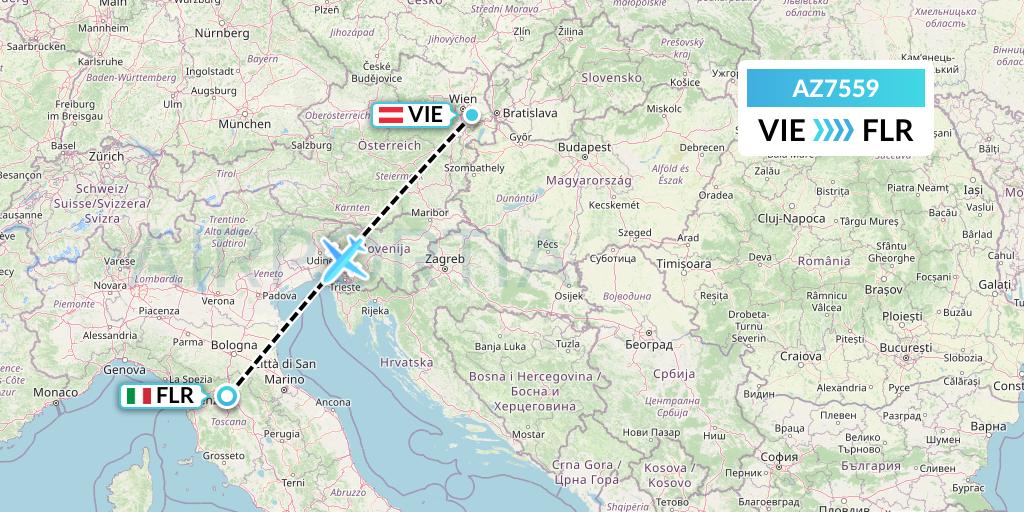 AZ7559 ITA Airways Flight Map: Vienna to Florence