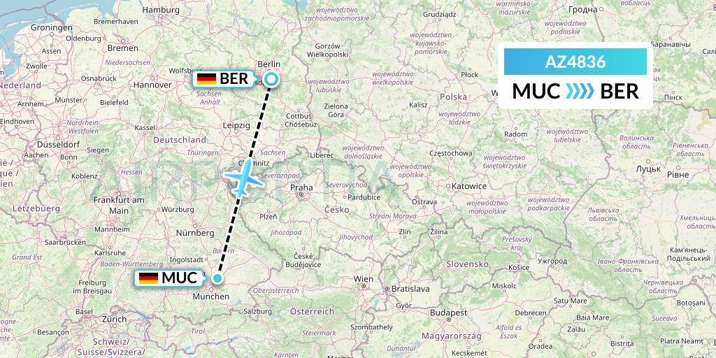 AZ4836 ITA Airways Flight Map: Munich to Berlin