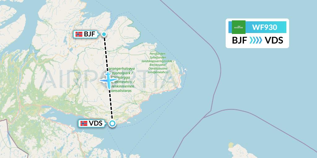 WF930 Wideroe Flight Map: Batsfjord to Vadso