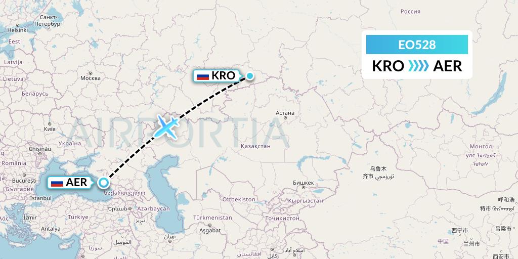 EO528 Pegas Fly Flight Map: Kurgan to Sochi