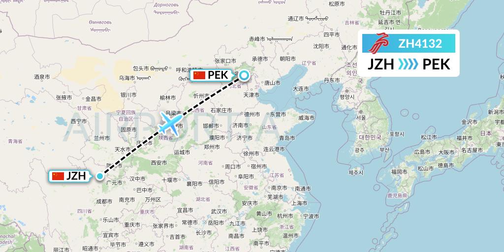 ZH4132 Shenzhen Airlines Flight Map: Songpan to Beijing