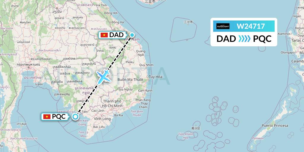 W24717 Flex Flight Flight Map: Da Nang to Phu Quoc