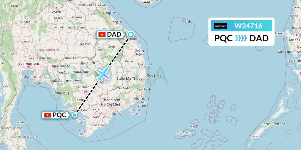 W24716 Flex Flight Flight Map: Phu Quoc to Da Nang