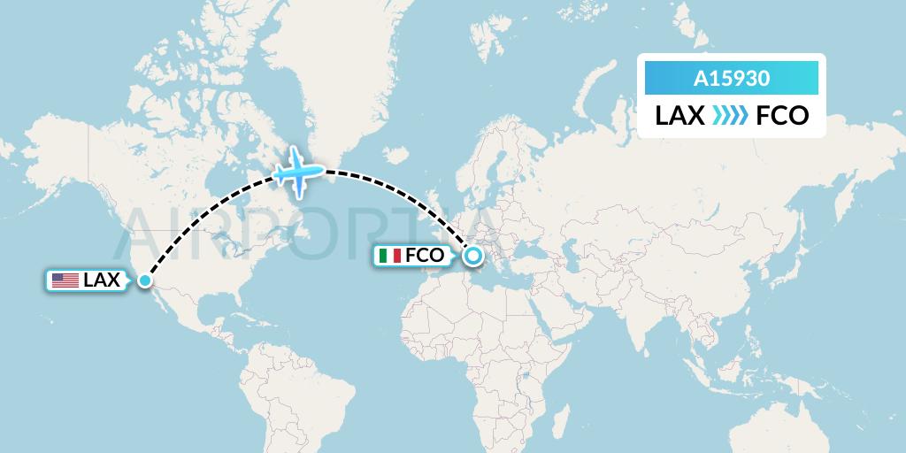 A15930 A.p.g. Distribution Systems Flight Map: Los Angeles to Rome