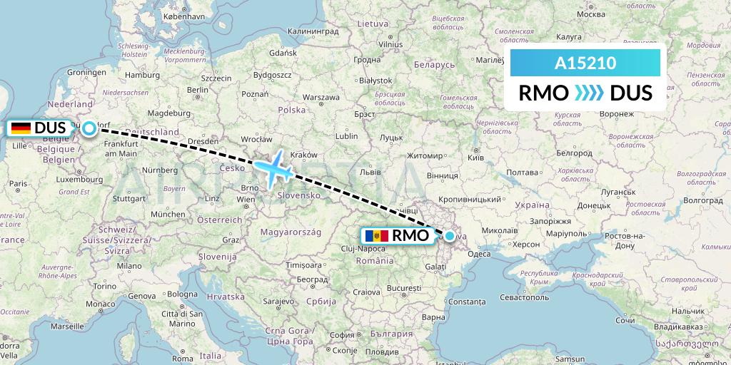 A15210 A.p.g. Distribution Systems Flight Map: Chisinau to Dusseldorf