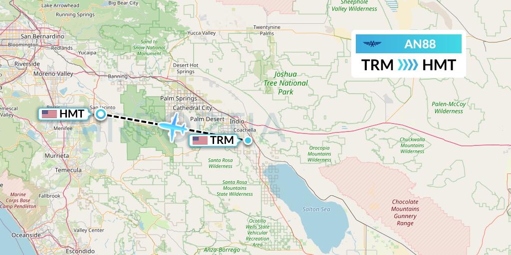 AN88 Advanced Air Flight Map: Thermal to Hemet
