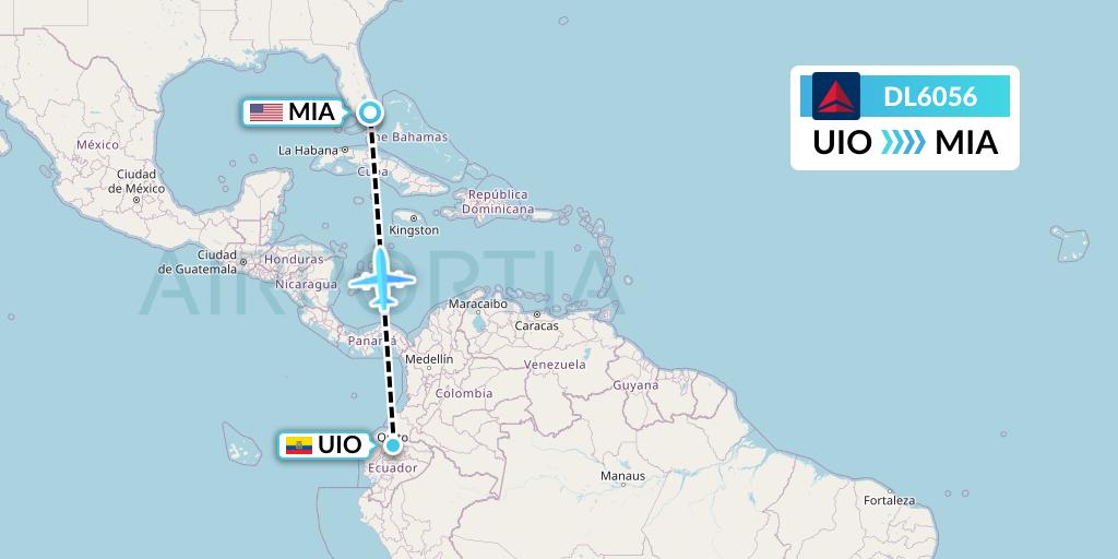 DL6056 Delta Air Lines Flight Map: Quito to Miami