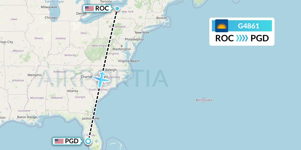 G4861 Allegiant Air Flight Map: Rochester to Punta Gorda