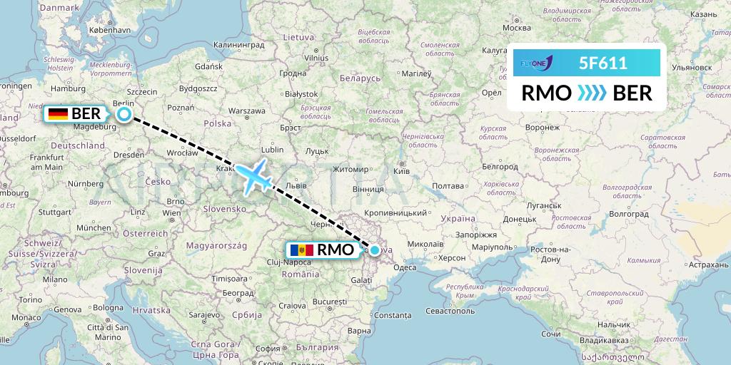 5F611 Fly One Flight Map: Chisinau to Berlin