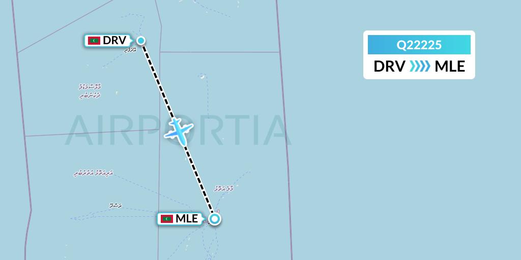 Q22225 Maldivian Flight Map: Dharavandhoo Island to Male