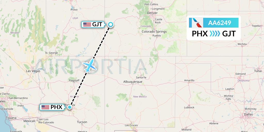 AA6249 American Airlines Flight Map: Phoenix to Grand Junction