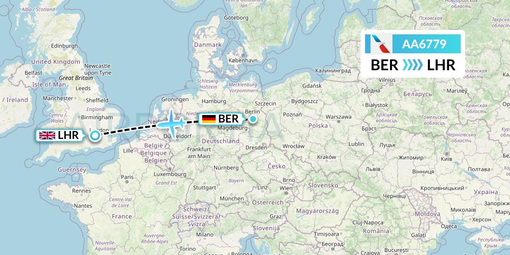 AA6779 American Airlines Flight Map: Berlin to London