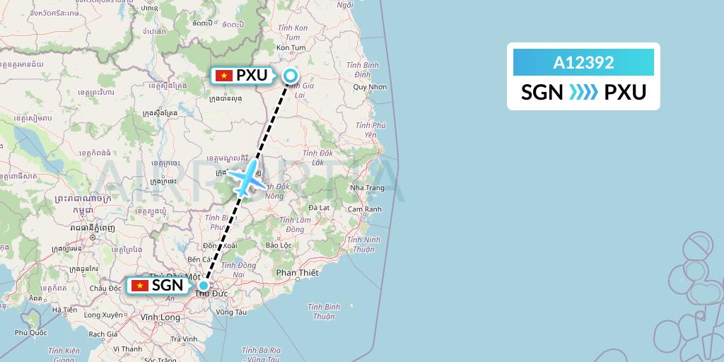 A12392 A.p.g. Distribution Systems Flight Map: Ho Chi Minh City to Pleiku