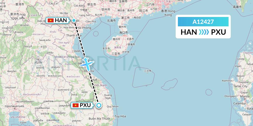 A12427 A.p.g. Distribution Systems Flight Map: Hanoi to Pleiku