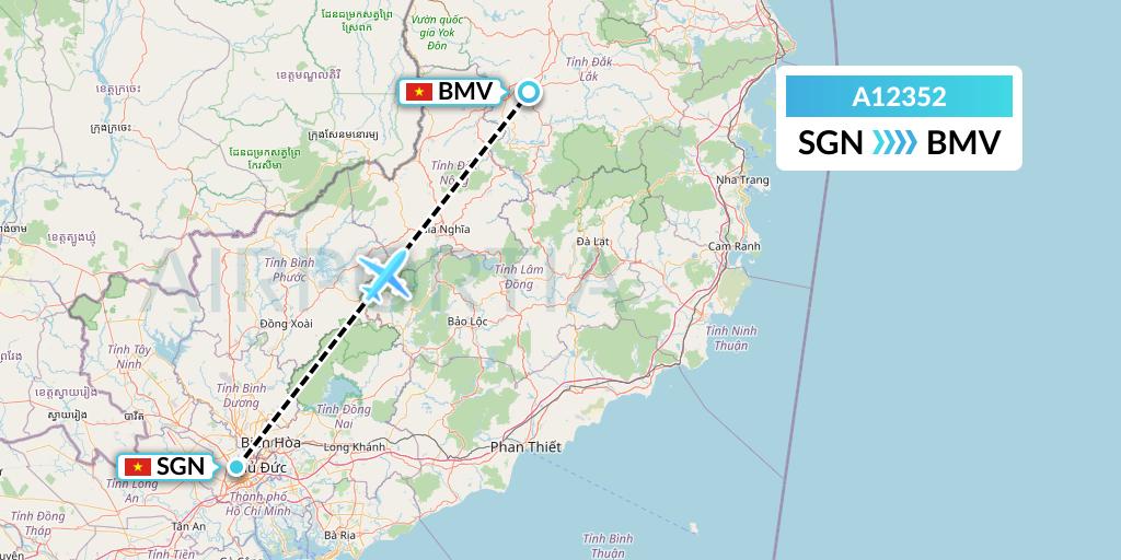 A12352 A.p.g. Distribution Systems Flight Map: Ho Chi Minh City to Buon Ma Thuot