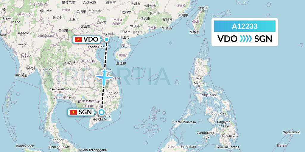 A12233 A.p.g. Distribution Systems Flight Map: Haiphong to Ho Chi Minh City