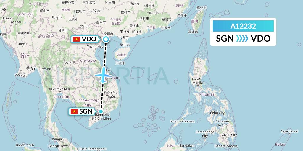 A12232 A.p.g. Distribution Systems Flight Map: Ho Chi Minh City to Haiphong