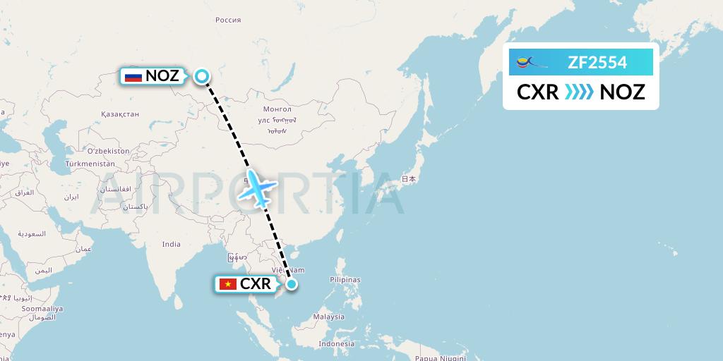 ZF2554 Azur Air Flight Map: Nha Trang to Novokuznetsk