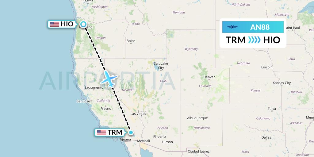 AN88 Advanced Air Flight Map: Thermal to Portland
