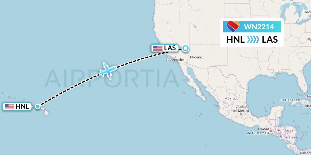 WN2214 Southwest Airlines Flight Map: Honolulu to Las Vegas
