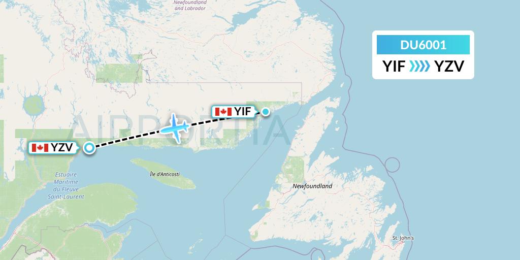 DU6001 Sky Jet M.g. Inc Flight Map: St-Augustin to Sept-Iles