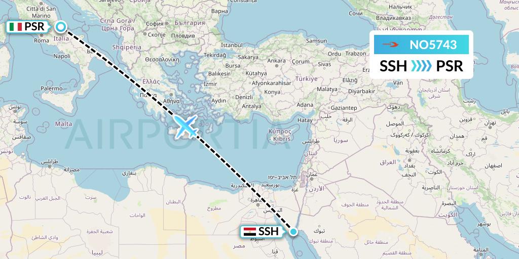 NO5743 Neos Flight Map: Sharm el-Sheikh to Pescara