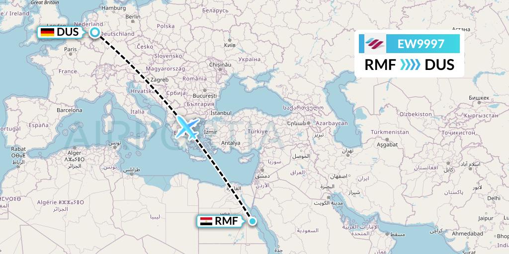 EW9997 Eurowings Flight Map: Marsa Alam to Dusseldorf