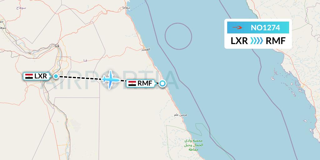 NO1274 Neos Flight Map: Luxor to Marsa Alam