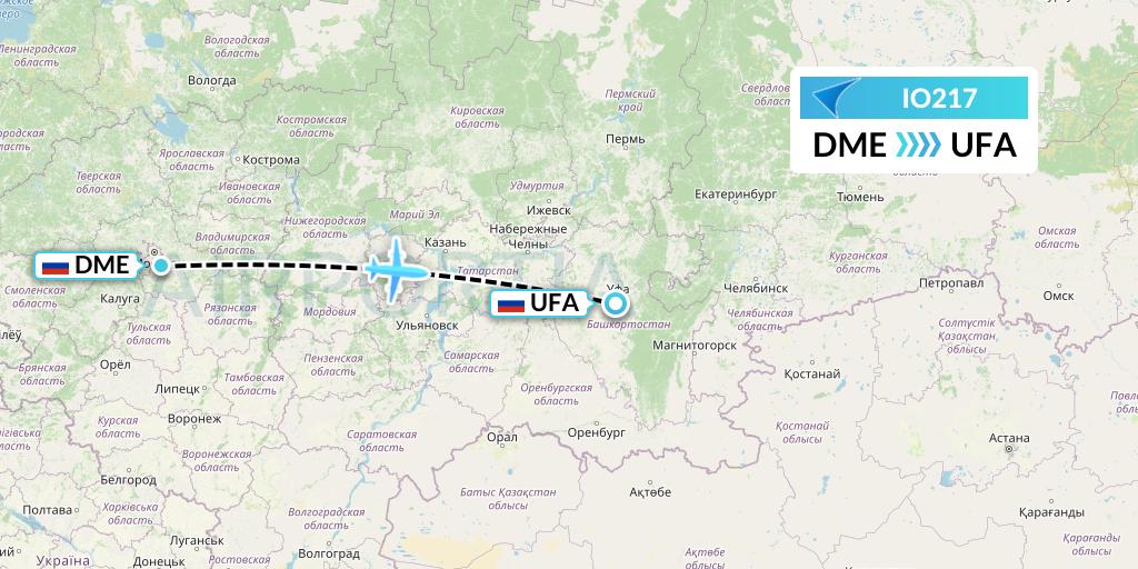 IO217 IrAero Flight Map: Moscow to Ufa