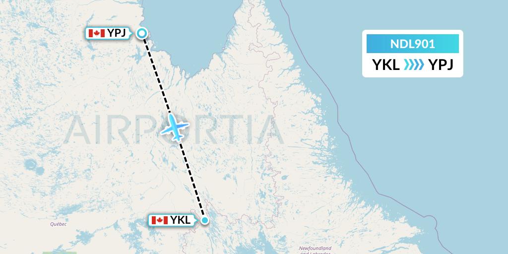 NDL901 Chrono Aviation Flight Map: Schefferville to Aupaluk