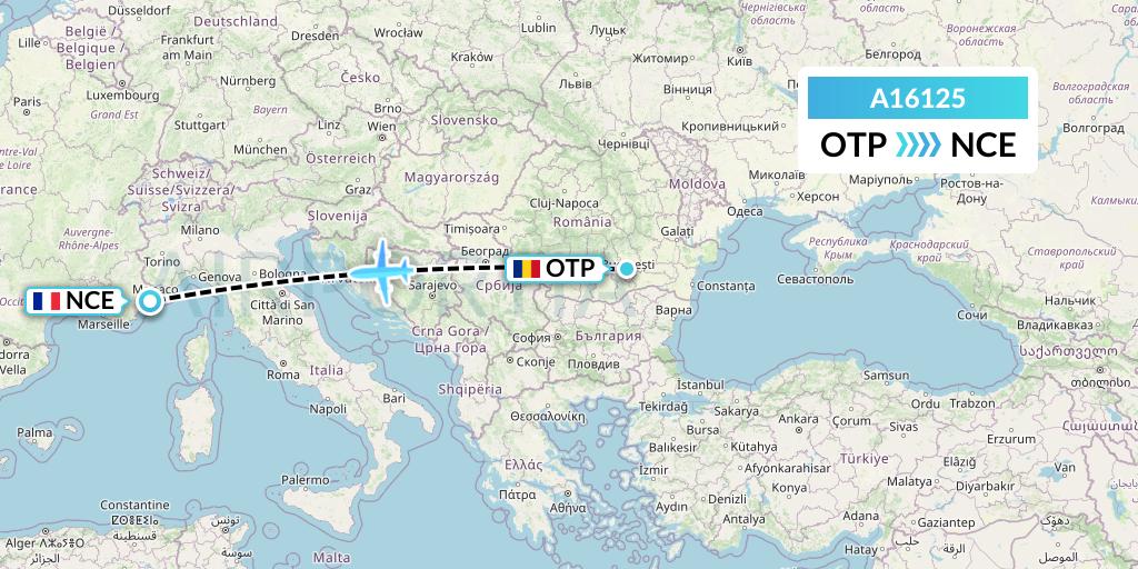 A16125 A.p.g. Distribution Systems Flight Map: Bucharest to Nice