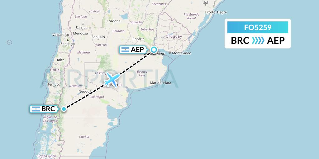 FO5259 Aero Flightops Uk Limited Flight Map: San Carlos de Bariloche to Buenos Aires