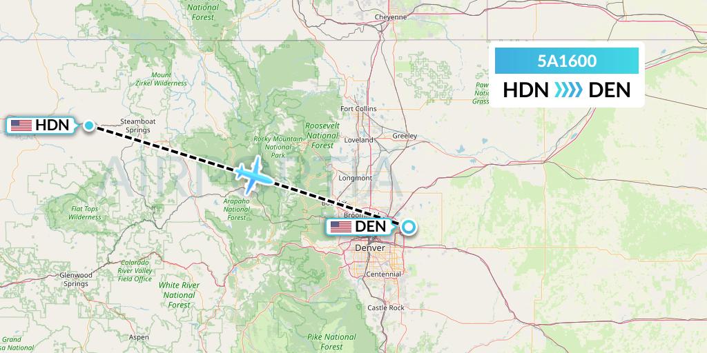 5A1600 Alpine Air Express Flight Map: Hayden to Denver